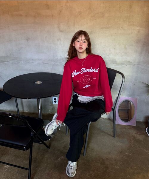 Kijun（キジュン）の「Heart Emblem Sweatshirt Red（スウェット・レディース・その他・SMALL/MEDIUM）」の7枚目の写真