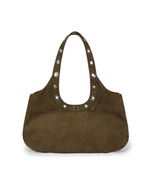 AAKAM（アーカム）の「Suede Eyelet Dumpling Bag (Camel)（ショルダーバッグ）」