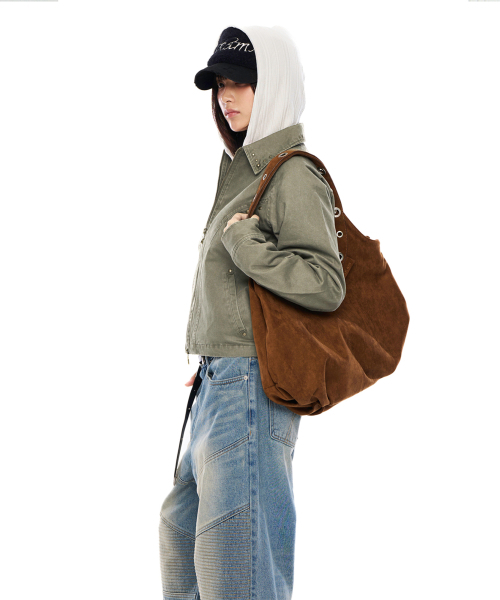 AAKAM（アーカム）の「Suede Eyelet Dumpling Bag (Camel)（ショルダーバッグ・レディース・その他・FREE）」の7枚目の写真