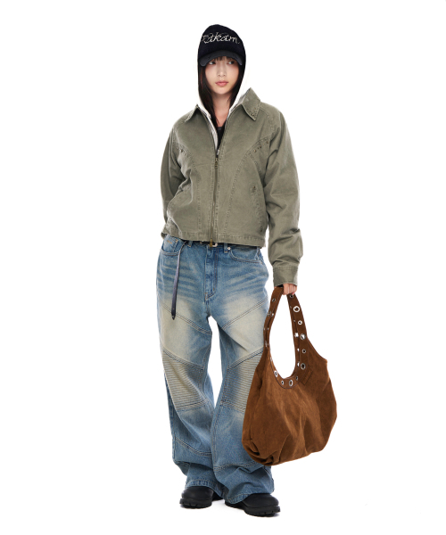 AAKAM（アーカム）の「Suede Eyelet Dumpling Bag (Camel)（ショルダーバッグ・レディース・その他・FREE）」の8枚目の写真