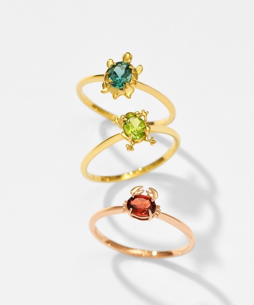 Jewel closet by L&Co.（ジュエルクローゼットバイエルアンドコー）の「K10 カエル カラーストーン リング（リング・レディース・イエローゴールド・9号/11号/13号）」の6枚目の写真