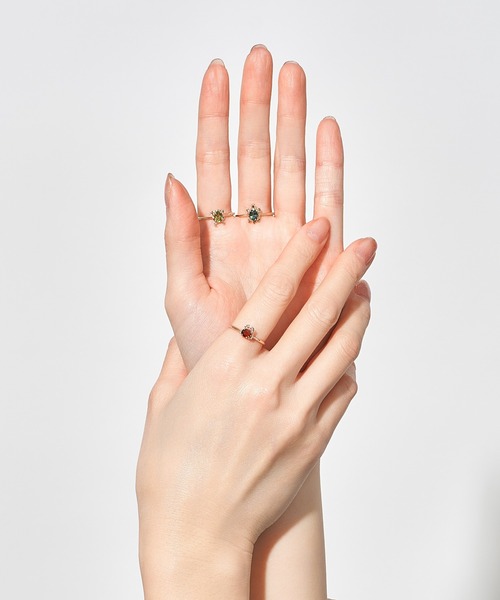 Jewel closet by L&Co.（ジュエルクローゼットバイエルアンドコー）の「K10 カエル カラーストーン リング（リング・レディース・イエローゴールド・9号/11号/13号）」の7枚目の写真