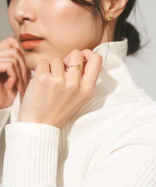 Jewel closet by L&Co.（ジュエルクローゼットバイエルアンドコー）の「K10 カエル カラーストーン リング（リング・レディース・イエローゴールド・9号/11号/13号）」の4枚目の写真