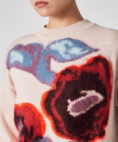 ウィメンズ 'Damask Rose' インターシャ ニット / 255555 607N（ニット