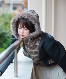 rumnel:（ルムネル）の「中綿チェックコート / padded check coat（ブルゾン）」