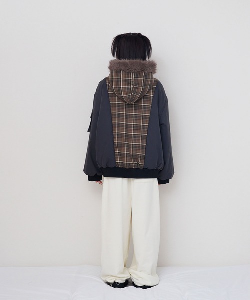 rumnel:(ルムネル)の「中綿チェックコート / padded check coat(ブルゾン・レディース・ベージュ系/レッド系・FREE)」の16枚目の写真