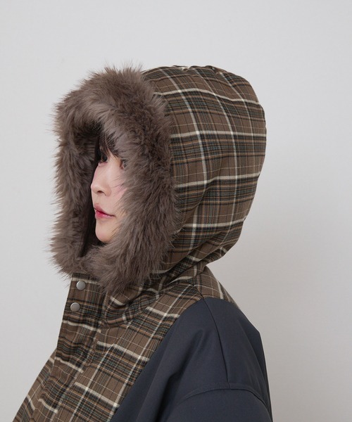 rumnel:(ルムネル)の「中綿チェックコート / padded check coat(ブルゾン・レディース・ベージュ系/レッド系・FREE)」の17枚目の写真