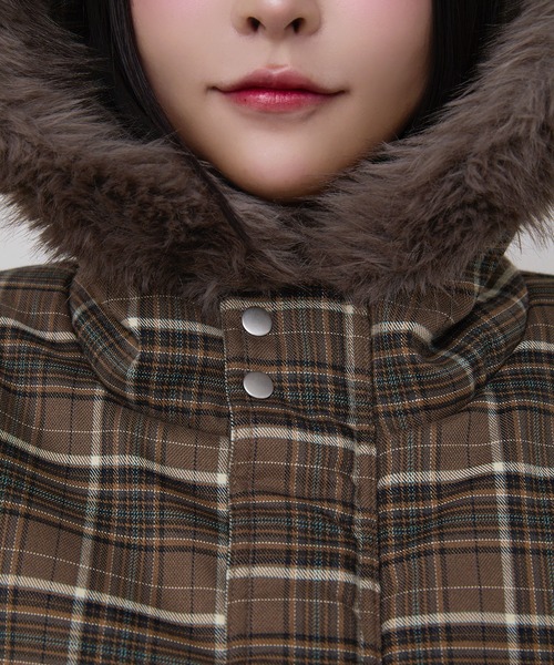 rumnel:(ルムネル)の「中綿チェックコート / padded check coat(ブルゾン・レディース・ベージュ系/レッド系・FREE)」の18枚目の写真