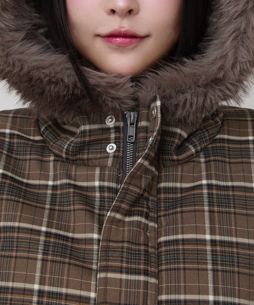rumnel:(ルムネル)の「中綿チェックコート / padded check coat(ブルゾン・レディース・ベージュ系/レッド系・FREE)」の19枚目の写真