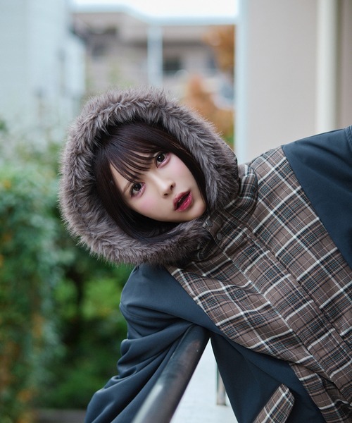 rumnel:(ルムネル)の「中綿チェックコート / padded check coat(ブルゾン・レディース・ベージュ系/レッド系・FREE)」の20枚目の写真