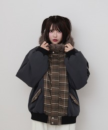 rumnel:（ルムネル）の「中綿チェックコート / padded check coat（ブルゾン）」