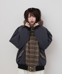rumnel:（ルムネル）の「中綿チェックコート / padded check coat（ブルゾン）」