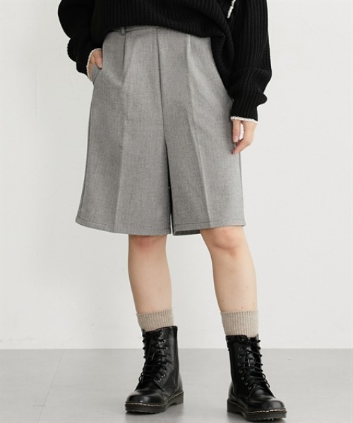 nissen（ニッセン）の「両面起毛オトナハーフパンツ（その他パンツ・レディース・ブラウン系その他/ブラック/アイボリー/ブラック系その他・S/M/L/LL）」の6枚目の写真