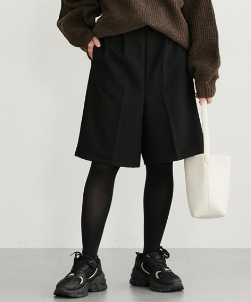 nissen（ニッセン）の「両面起毛オトナハーフパンツ（その他パンツ・レディース・ブラウン系その他/ブラック/アイボリー/ブラック系その他・S/M/L/LL）」の13枚目の写真