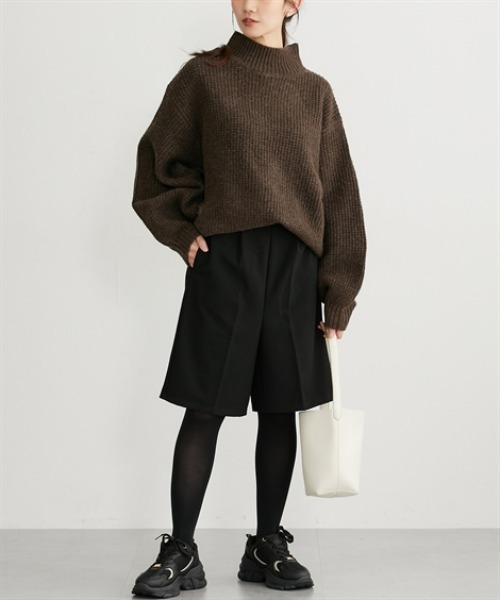 nissen（ニッセン）の「両面起毛オトナハーフパンツ（その他パンツ・レディース・ブラウン系その他/ブラック/アイボリー/ブラック系その他・S/M/L/LL）」の14枚目の写真