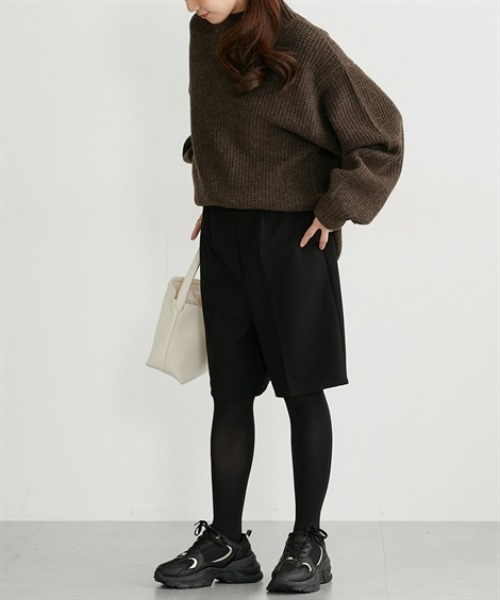 nissen（ニッセン）の「両面起毛オトナハーフパンツ（その他パンツ・レディース・ブラウン系その他/ブラック/アイボリー/ブラック系その他・S/M/L/LL）」の17枚目の写真