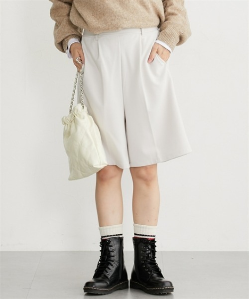 nissen（ニッセン）の「両面起毛オトナハーフパンツ（その他パンツ・レディース・ブラウン系その他/ブラック/アイボリー/ブラック系その他・S/M/L/LL）」の18枚目の写真