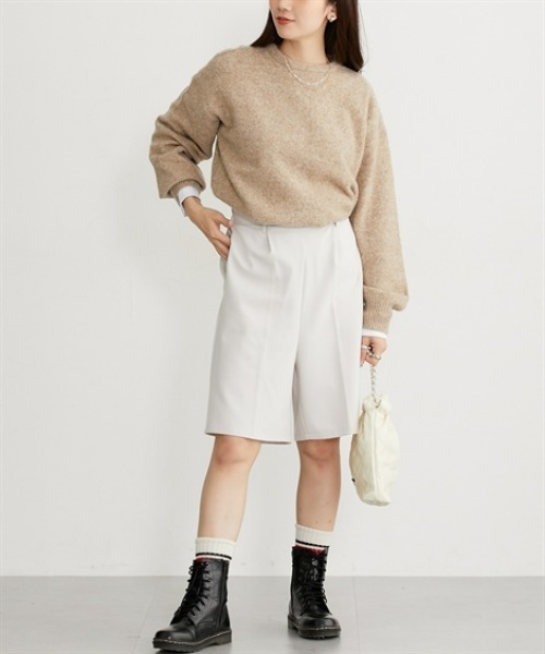 nissen（ニッセン）の「両面起毛オトナハーフパンツ（その他パンツ・レディース・ブラウン系その他/ブラック/アイボリー/ブラック系その他・S/M/L/LL）」の19枚目の写真