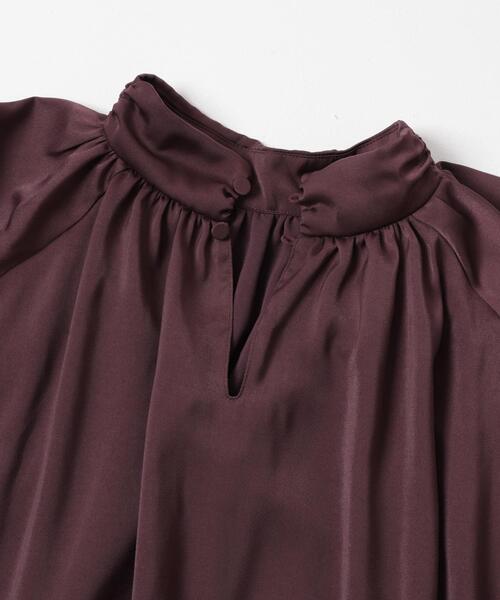 セール】ハイネックギャザーサテンドレス（ワンピース）｜URBAN