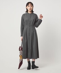 green label relaxing | ウールライク バンドカラータック ワンピース(ワンピース)