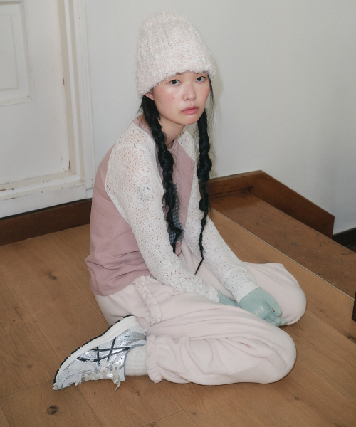 FUN FROM FUN(ファンフロムファン)の「FRILL POCKET FLEECE PANTS, BEIGE(スウェットパンツ・レディース・ベージュ・FREE)」の4枚目の写真