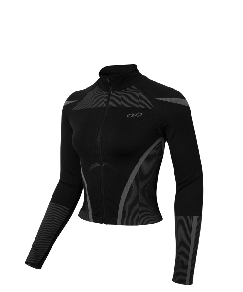 BORN TO WIN（ボーントゥウィン）の「W SYMBOL B ECLIPSE SEAMLESS FULL ZIP-UP JACKET [BLACK]（ジャージ・レディース・その他・1/2）」の2枚目の写真