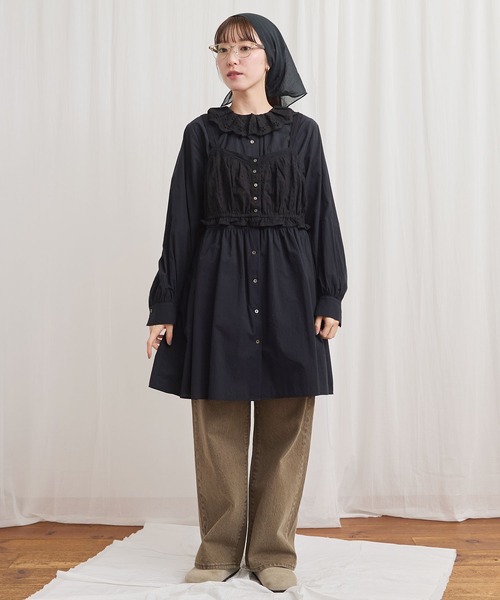 fig Ｌondon（フィグロンドン）の「Ann mini onepiece（ワンピース・レディース・ブラック/グリーン/ホワイト・FREE）」の3枚目の写真