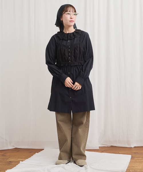 fig Ｌondon（フィグロンドン）の「Ann mini onepiece（ワンピース・レディース・ブラック/グリーン/ホワイト・FREE）」の9枚目の写真