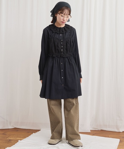 fig Ｌondon（フィグロンドン）の「Ann mini onepiece（ワンピース・レディース・ブラック/グリーン/ホワイト・FREE）」の10枚目の写真