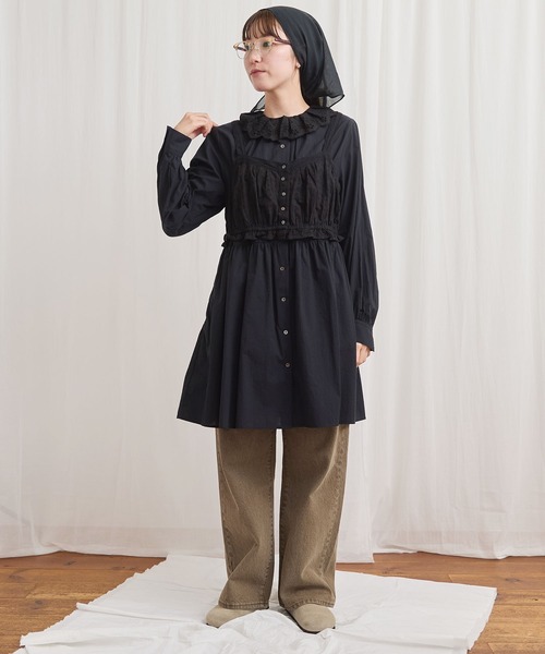 fig Ｌondon（フィグロンドン）の「Ann mini onepiece（ワンピース・レディース・ブラック/グリーン/ホワイト・FREE）」の11枚目の写真