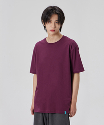 コットンルーズフィット半袖Tシャツ_プラムパープル