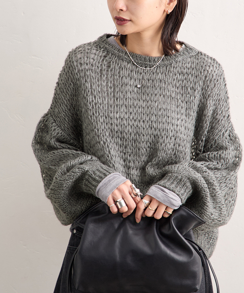 JOURNAL STANDARD(ジャーナルスタンダード)の「シアージャガードニットプルオーバー(ニット/セーター・レディース・チャコールグレー/ブルー/ホワイト/イエロー・FREE)」の11枚目の写真