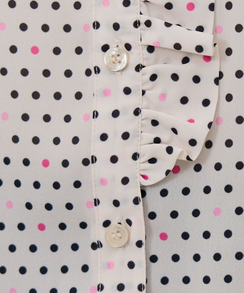 NARACAMICIE(ナラカミーチェ)の「【NARACAMICIE】ドット柄フリル衿長袖ブラウス(シャツ/ブラウス・レディース・ブルー/ピンク・L/M/S)」の10枚目の写真