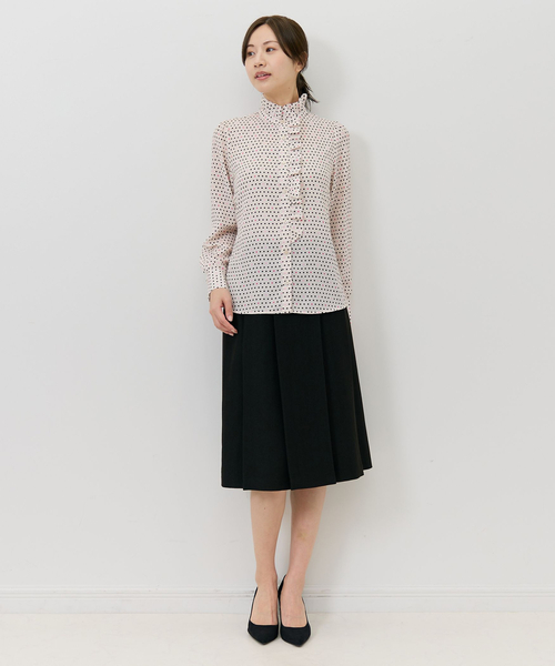 NARACAMICIE(ナラカミーチェ)の「【NARACAMICIE】ドット柄フリル衿長袖ブラウス(シャツ/ブラウス・レディース・ブルー/ピンク・L/M/S)」の11枚目の写真