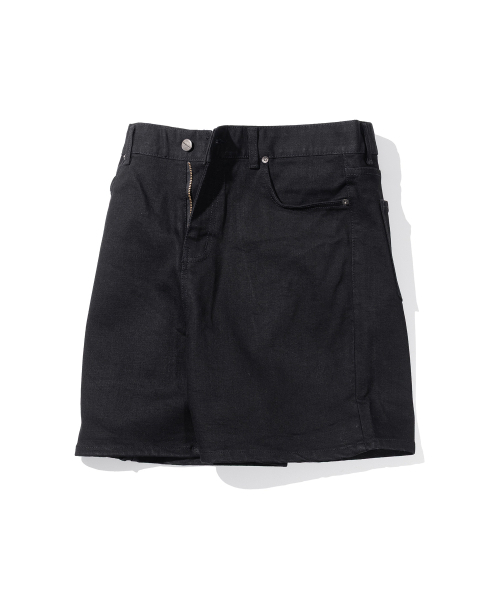 MASSNOUN(マスノウン)の「NOR ワイドブラックデニムショートパンツ MSEJP010-BK(その他パンツ・レディース・その他・LARGE/MEDIUM)」の1枚目の写真