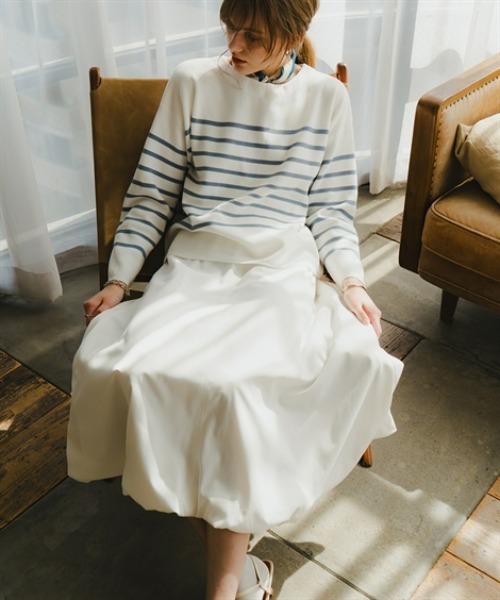 Maison INNESS（メゾンアイネス）の「バルーンスカート（スカート・レディース・オフホワイト/カーキ/ブラック・LL/3L/4L/5L/S/M/L）」の5枚目の写真