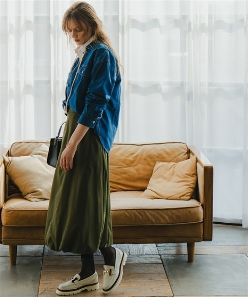 Maison INNESS（メゾンアイネス）の「バルーンスカート（スカート・レディース・オフホワイト/カーキ/ブラック・LL/3L/4L/5L/S/M/L）」の14枚目の写真