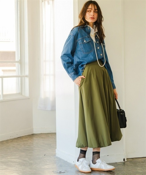 Maison INNESS（メゾンアイネス）の「バルーンスカート（スカート・レディース・オフホワイト/カーキ/ブラック・LL/3L/4L/5L/S/M/L）」の15枚目の写真