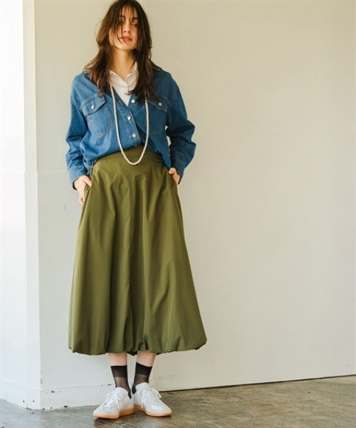 Maison INNESS（メゾンアイネス）の「バルーンスカート（スカート・レディース・オフホワイト/カーキ/ブラック・LL/3L/4L/5L/S/M/L）」の16枚目の写真