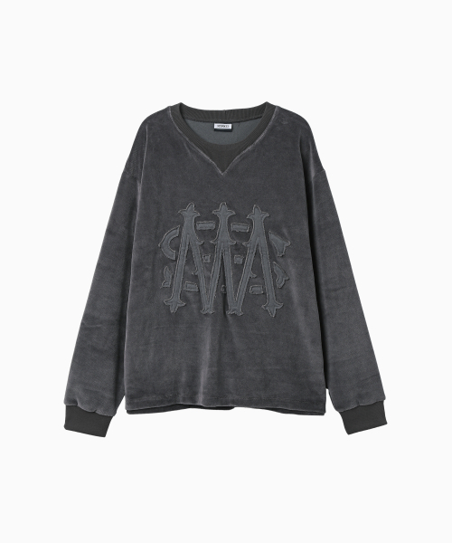 MENASOO（ミナス）の「Applique Velour Sweatshirt_Charcoal（スウェット・レディース・チャコール・F）」の12枚目の写真