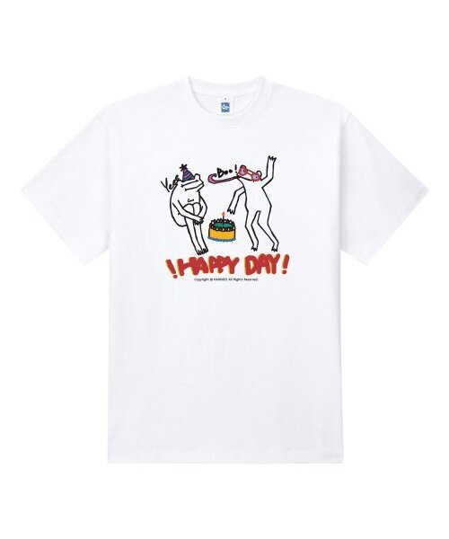 RADINEO(ラディネオ)の「ハッピーデイ 半袖Tシャツ ホワイト(Tシャツ/カットソー・メンズ・その他・LARGE/MEDIUM/SMALL/X-LARGE)」の1枚目の写真