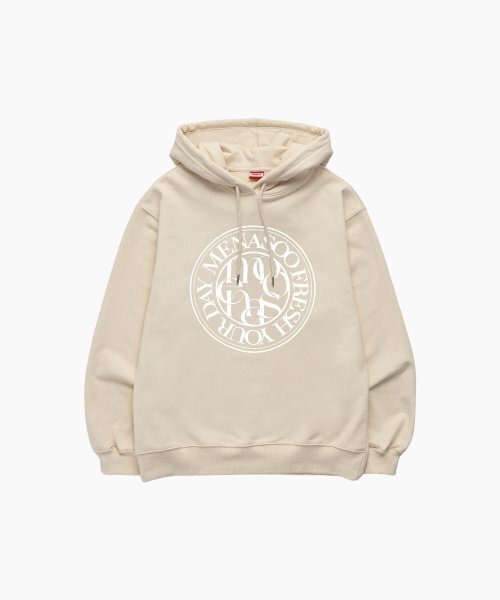 MENASOO（ミナス）の「UNISEX CIRCLE LOGO HOODIE_IVORY（パーカー・レディース・アイボリー・1/2）」の7枚目の写真
