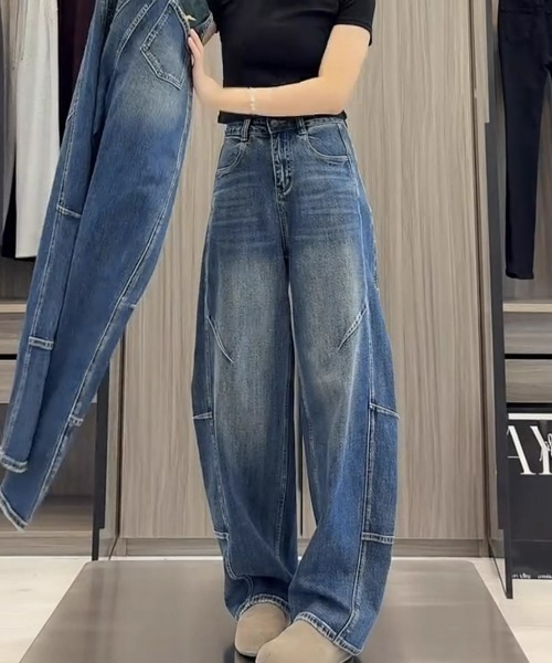 REBALANCE(リバランス)の「レディースワイドレッグパンツ(デニムパンツ・レディース・A・LARGE/MEDIUM/SMALL)」の3枚目の写真