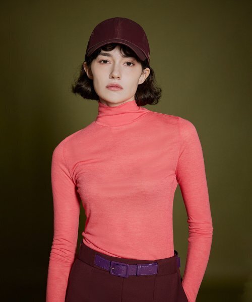 NEU GOLF(エヌイーユーゴルフ)の「SEE-THROUGH WOOL T-SHIRT - CORAL(Tシャツ/カットソー・レディース・その他・MEDIUM/SMALL/LARGE)」の1枚目の写真