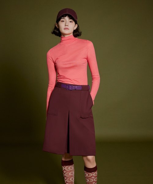 NEU GOLF(エヌイーユーゴルフ)の「SEE-THROUGH WOOL T-SHIRT - CORAL(Tシャツ/カットソー・レディース・その他・MEDIUM/SMALL/LARGE)」の3枚目の写真