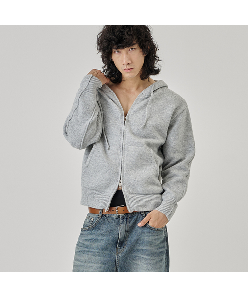THE-ABON(エイボン)の「ソフトウールオーバーフードジップアップバックコート(パーカー・メンズ・オートミール・LARGE/X-LARGE)」の1枚目の写真