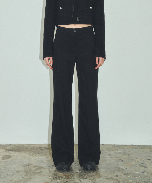 CITTA(シータ)の「ツイルストライプセミフレアスラックス_CTB538(ブラック)(スラックス・レディース・ブラック・SMALL/MEDIUM/LARGE)」の2枚目の写真