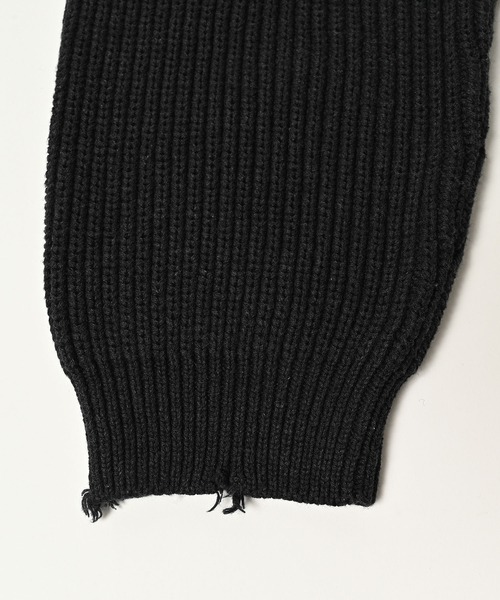 ADAM PATEK(アダムパテック)の「【ADAMPATEK/アダムパテック】cotton wool damaged driver’s knit ドライバーズニット(ニット/セーター・メンズ・グレー/ブラック・2/1)」の7枚目の写真