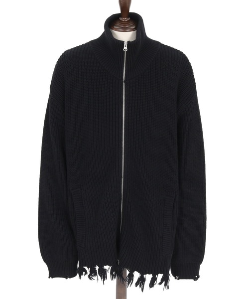ADAM PATEK(アダムパテック)の「【ADAMPATEK/アダムパテック】cotton wool damaged driver’s knit ドライバーズニット(ニット/セーター・メンズ・グレー/ブラック・2/1)」の8枚目の写真