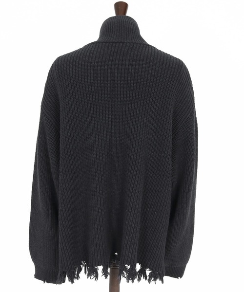 ADAM PATEK(アダムパテック)の「【ADAMPATEK/アダムパテック】cotton wool damaged driver’s knit ドライバーズニット(ニット/セーター・メンズ・グレー/ブラック・2/1)」の15枚目の写真